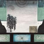 Conte d'hiver II, collagraphy, chine colle, 56 x 76 cm
